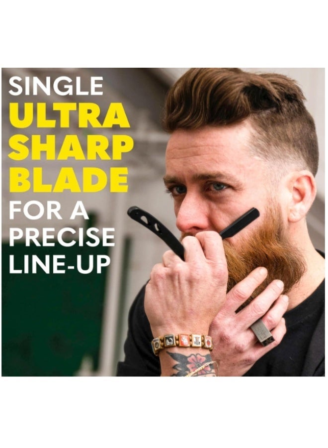 OASIS-TH Straight Razor for Men - Premium Single Derby Blade Cutthroat Razor 20 Replaceable Stainless Steel Blades - Barber Straight Edge Razor Kit Includes 1 Leather Organizer - Image 3